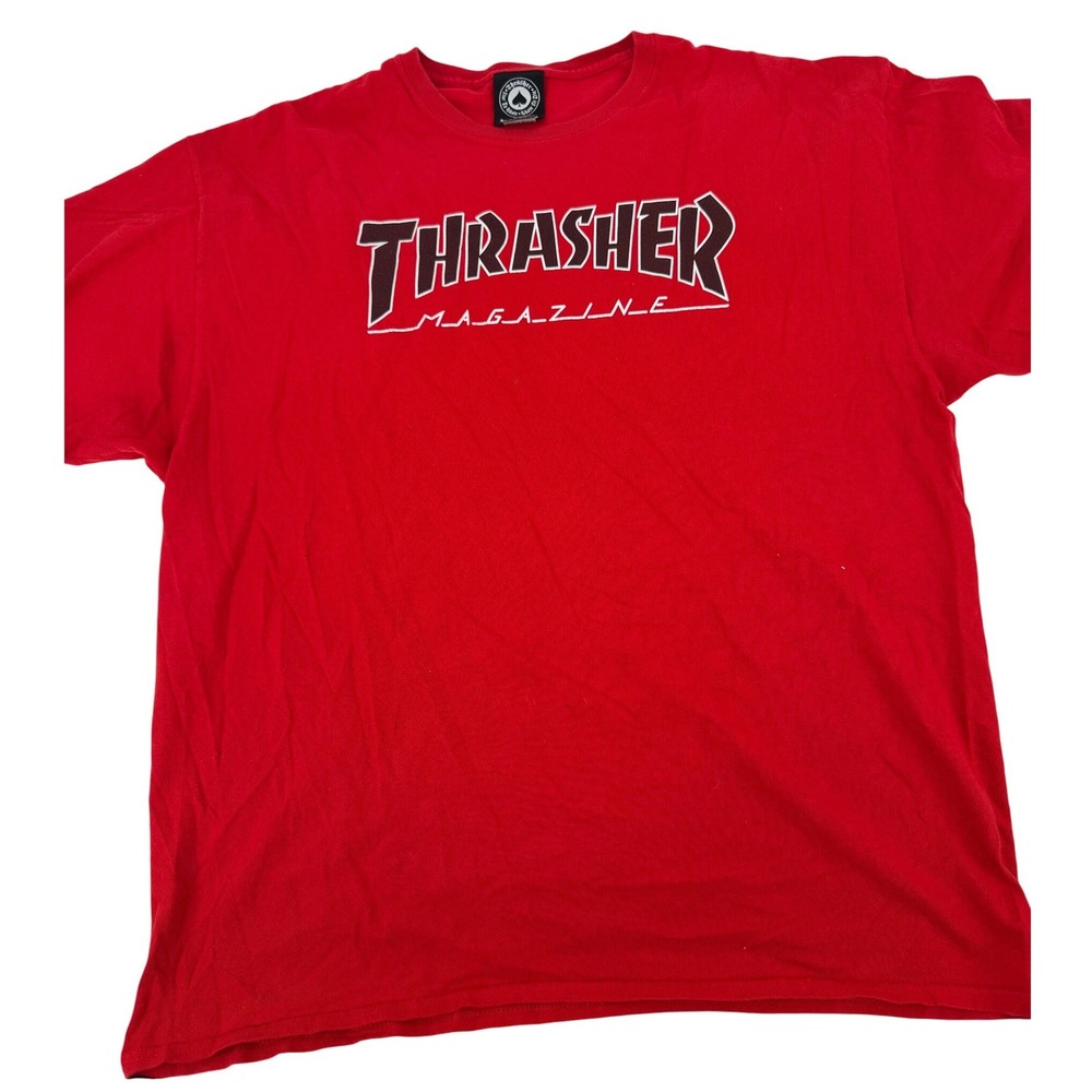 Thrasher Magazine Red Graphic‎ T Shirt Men's XL Skateboarding San Francisco